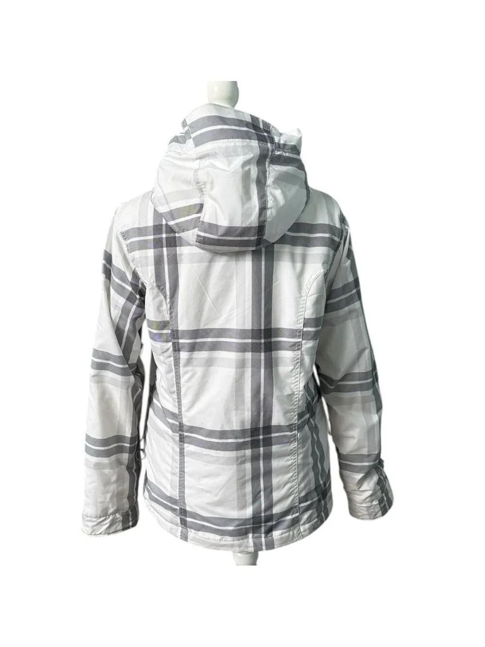 Roxy Ski Snowboarding White Black Grey Checkered Jacket Size Medium